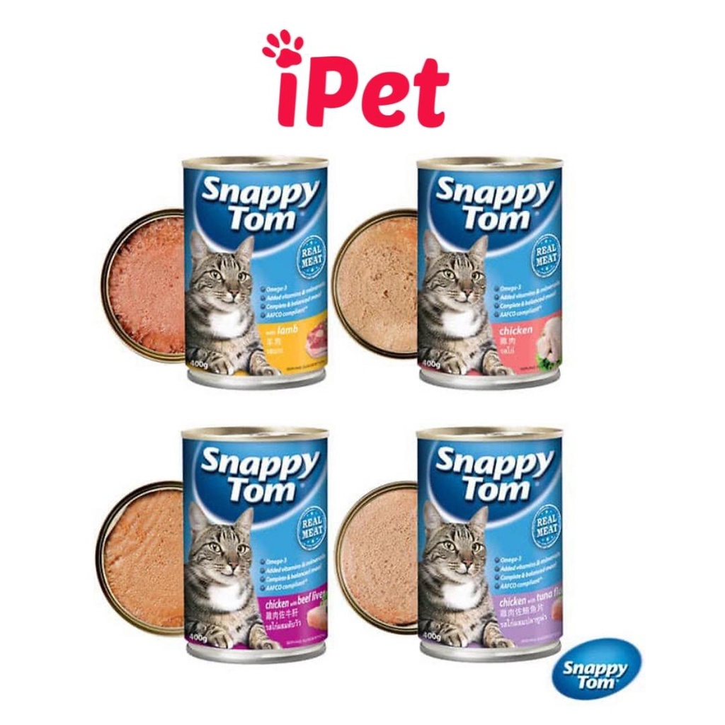 Thức Ăn Pate Snappy Tom Dinh Dưỡng Cho Mèo Lớn Dạng Lon 400g - iPet Shop