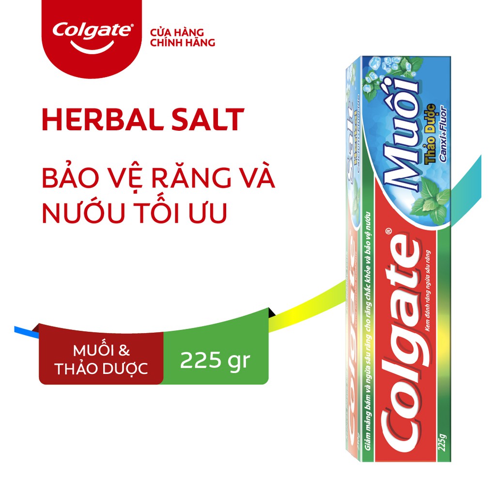 Kem Đánh Răng Colgate Herbal Salt Muối Thảo Dược bảo vệ răng và nướu tối ưu 225g/tuýp