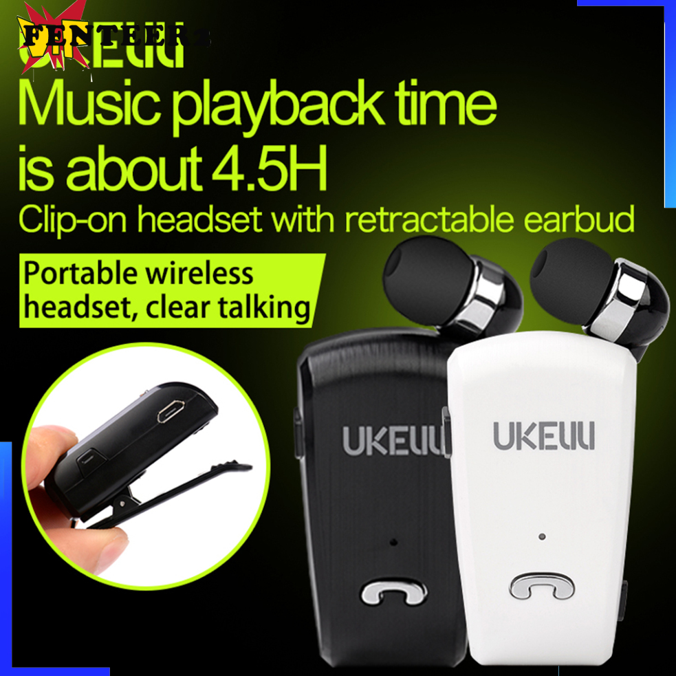 (Fenteer2 3c) Tai Nghe Bluetooth Clip-On Luke Uk-890 Không Dây Có Kẹp