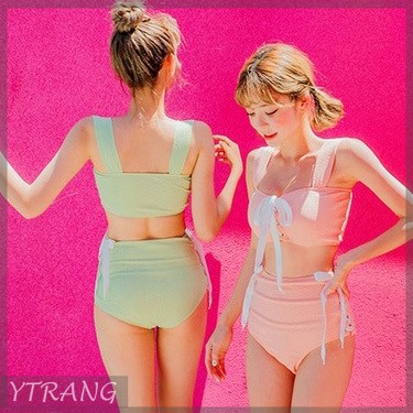 Có sẵn Bộ đồ bơi nữ rút dây xinh có 3 màu xanh hồng đen | BigBuy360 - bigbuy360.vn