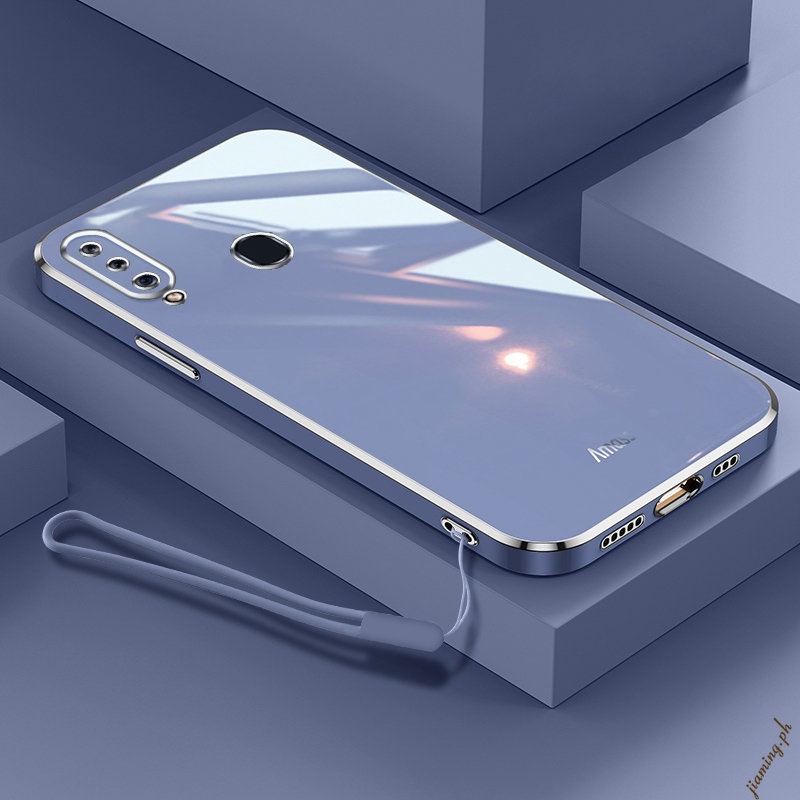 Ốp Điện Thoại Silicon Mềm Mạ Viền 6D Có Dây Đeo Sang Trọng Chất Lượng Cao Cho SAMSUNG Galaxy A20S Sự Bảo Vệ