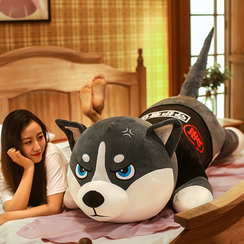 Gối ôm gấu bông chó ngáo husky 70cm, 1m, 1m2 nhồi bông cao cấp-KHANGSTORE.VN