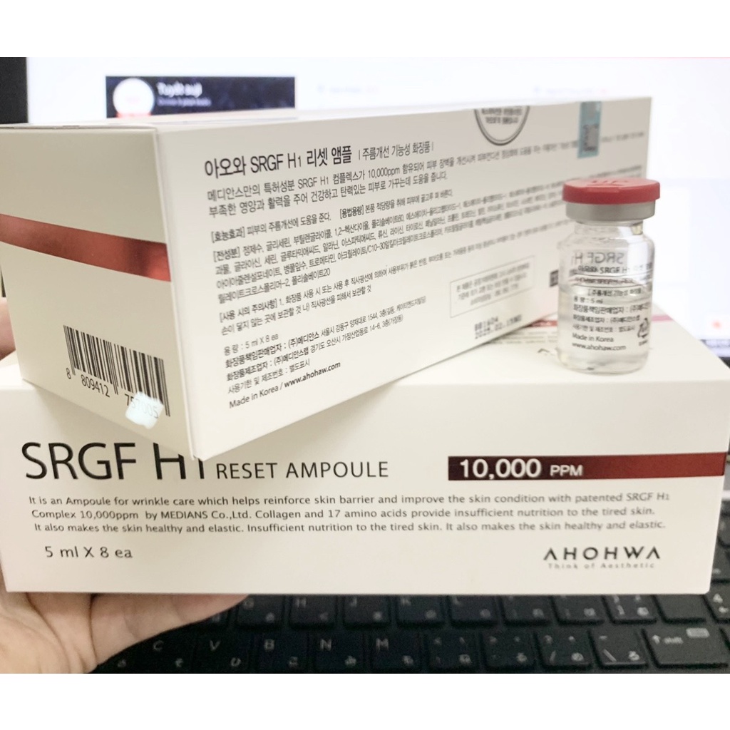 Tế Bào Gốc SRGF H1 reset ampoule 10000 ppm 1 lọ 5ml