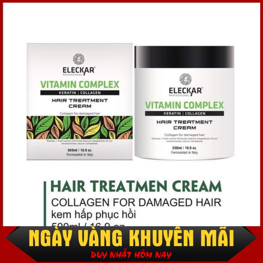 HẤP PHỤC HỒI ELECKAR PRO X2 KERATIN COLLAGEN PHỤC HỒI TÓC CHUYÊN SÂU 500ML