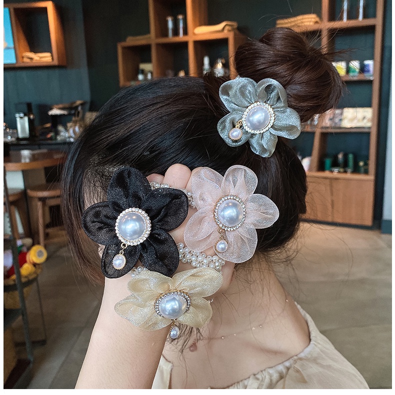 Dây Buộc Tóc Đính Ngọc Trai Thời Trang Cho Nữ