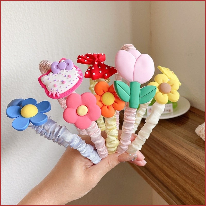 Băng Đô Hoa Dễ Thương Chống Trượt Phong Cách Hàn Quốc Cho Bé Gái Rửa Mặt