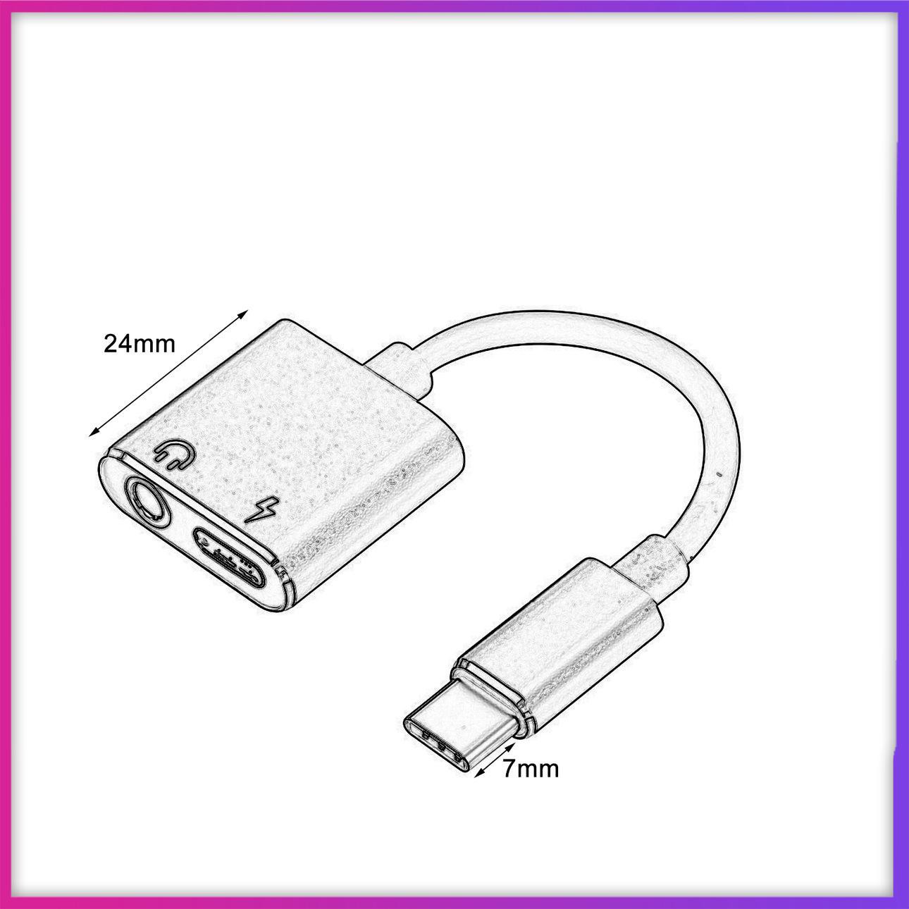 Dây Cáp Chuyển Đổi Đầu Usb C Sang Jack 3.5 Type C 2 Trong 1 3.5mm