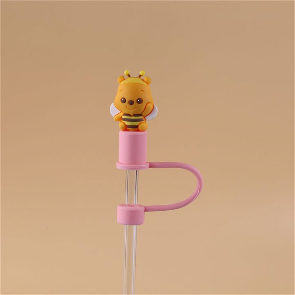 Silicone Rơm Cắm Tái Sử Dụng Kín Uống Bụi Cap Cup Phụ Kiện Phim Hoạt Hình Phích Cắm Mẹo Bìa phù Hợp Cho 6-8mm ống hút @ RUNA
