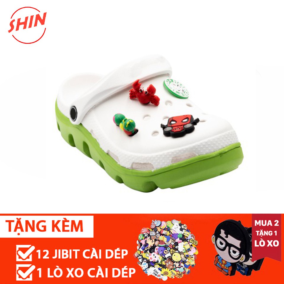 dép cross trắng đế xanh đế lượn sóngFREESHIP?sục cross bít đầu hotrend DU01