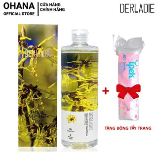 [Tặng Bông] Nước Hoa Hồng Derladie Làm Sạch, Ngừa Mụn Chiết Xuất Cây Phỉ Derladie Natural Witch Hazel Toner 500ml