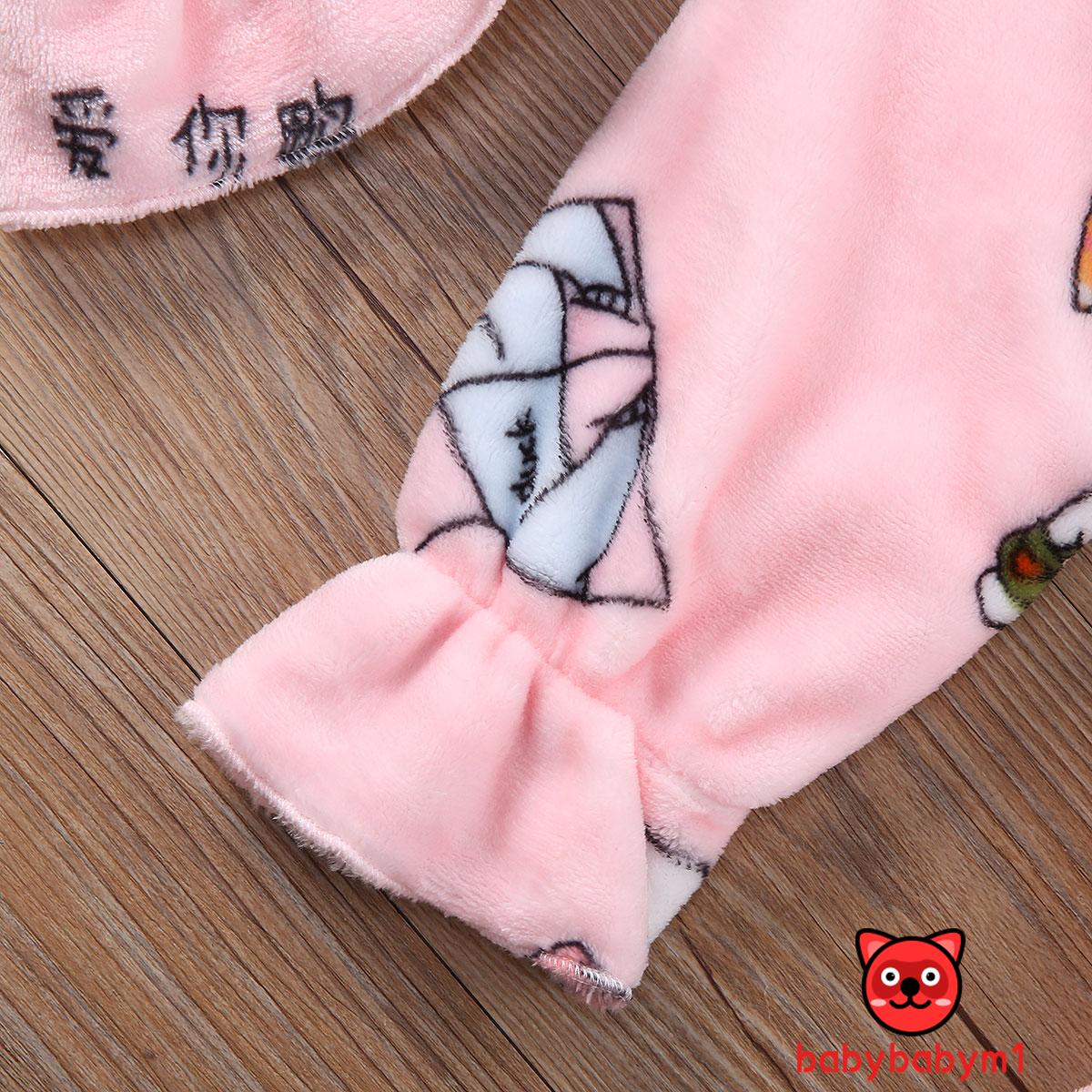 Bộ Đồ Ngủ Pajamas 2 Món Dài Tay Đáng Yêu Cho Bé Gái 1-6 Tuổi