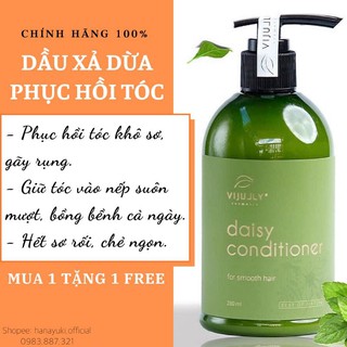 Dầu xả dừa hoa cúc vijully giúp tóc suôn mượt, phục hồi tóc hư tổn - khô sơ - chẻ ngọn