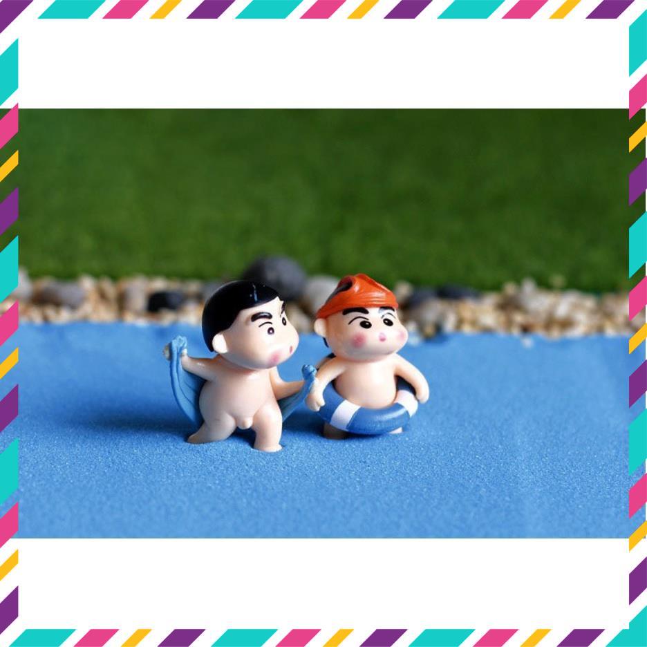 Mô Hình  4 Tượng Shin Cậu Bé Bút Chì, Cute Đáng Yêu, Trang Trí Bàn Học Góc Làm Việc, Tiểu Cảnh