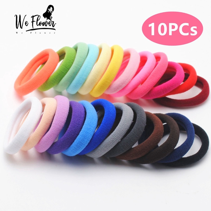 Set 10 dây buộc tóc đôi ngựa WE FLOWER có độ co giãn lớn nhiều màu sắc phong cách Hàn Quốc thời trang dành cho nữ