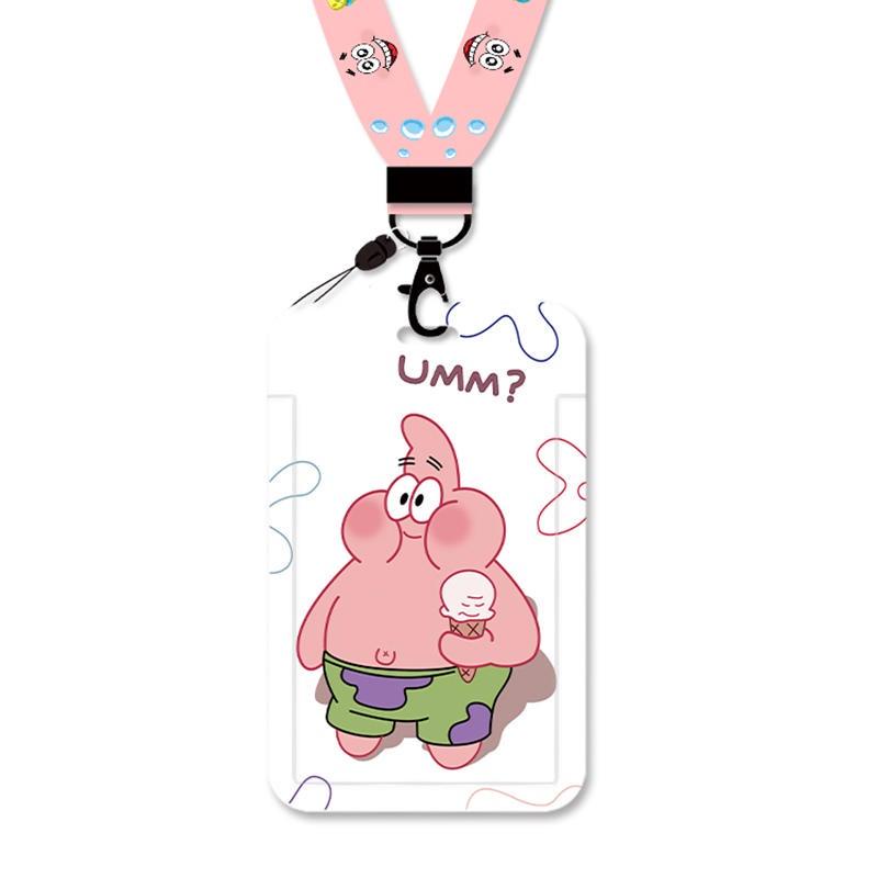 Hộp Đựng Thẻ ID / Thẻ ID Hình Vuông / Ngôi Sao / SpongeBob Có Dây Đeo Dài Dễ Thương