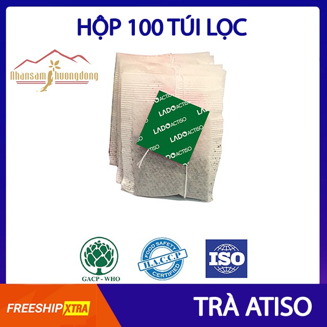 Trà Atiso Ladophar Hộp 100 túi lọc Đặc Sản Trà Actiso Đà Lạt món quà sức khỏe từ thiên nhiên Nhân Sâm Phương Đông nspd .