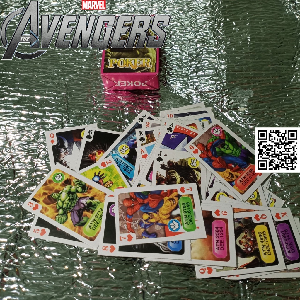 1673 Bộ bài Poker tây 54 lá hình Marvel Avengers Xmen Dị nhân