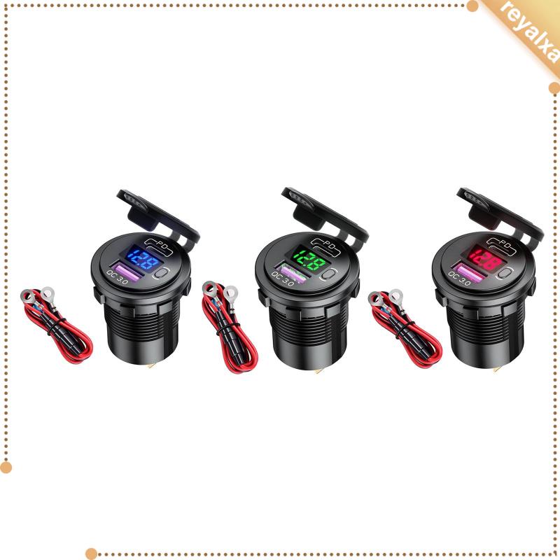Tẩu Sạc Nhanh PD &amp; QC 3.0 Hai Cổng USB Chống Nước Cho Xe Hơi