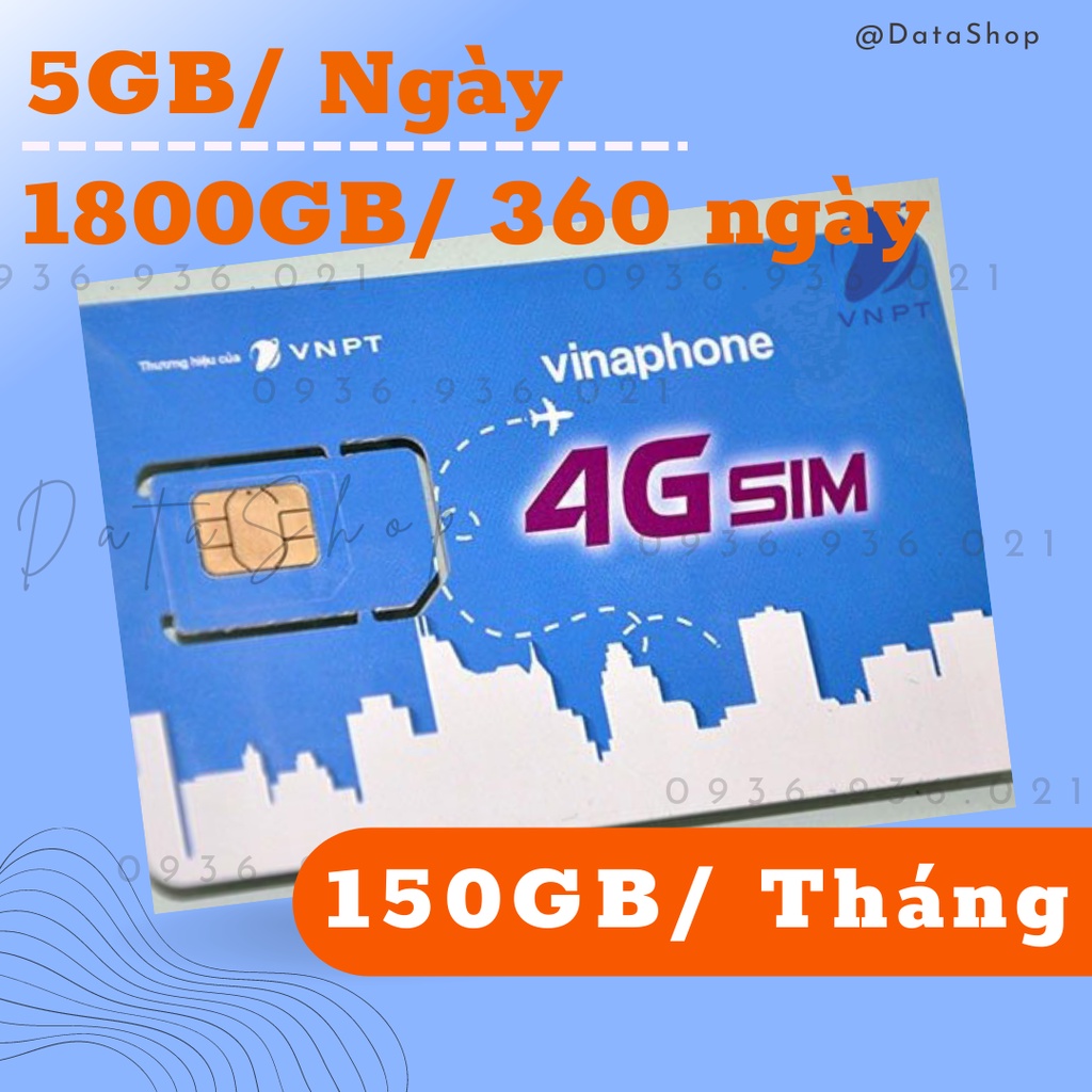 SIM VINA 4G 5GB/ ngày, 50k/ tháng - VINAPHONE data tốc độ cao