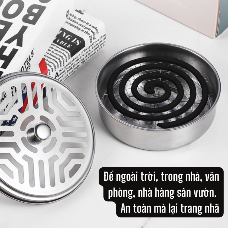 [Cao cấp] Hộp để nhang muỗi, dụng cụ đốt trầm hương trang nhã, tiện dụng - Q013
