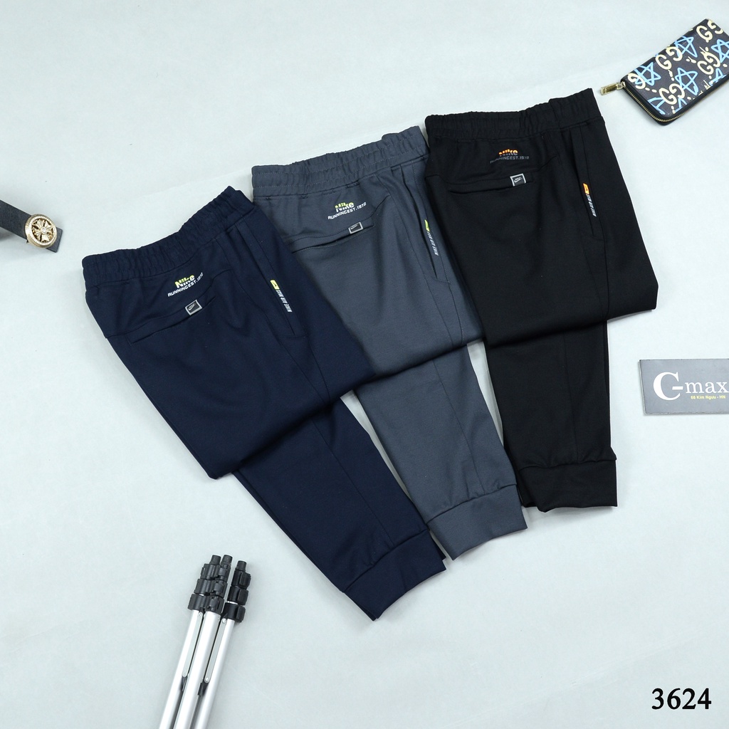 Quần jogger nỉ nam cao cấp mã 3624 quần nỉ nam thể thao bo ống chất nỉ umi xịn dày dặn