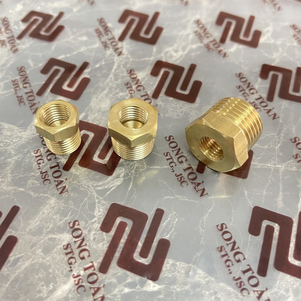 [REN TRONG 11] Ren ngoài BSP hệ G x Ren trong vặn đầu côn lồi - Cả rá Lơ ngược Brass pipere ducer bush male to female