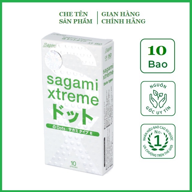 Bao cao su gai Sagami Extreme White siêu mỏng chính hãng xuất xứ Nhật Bản hộp 10 chiếc Nikisa an toàn chất lượng