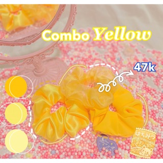 Combo Yellow Scrunchies - Cột tóc dây vải @neonmoonvn ( SIÊU TIẾT KIỆM )