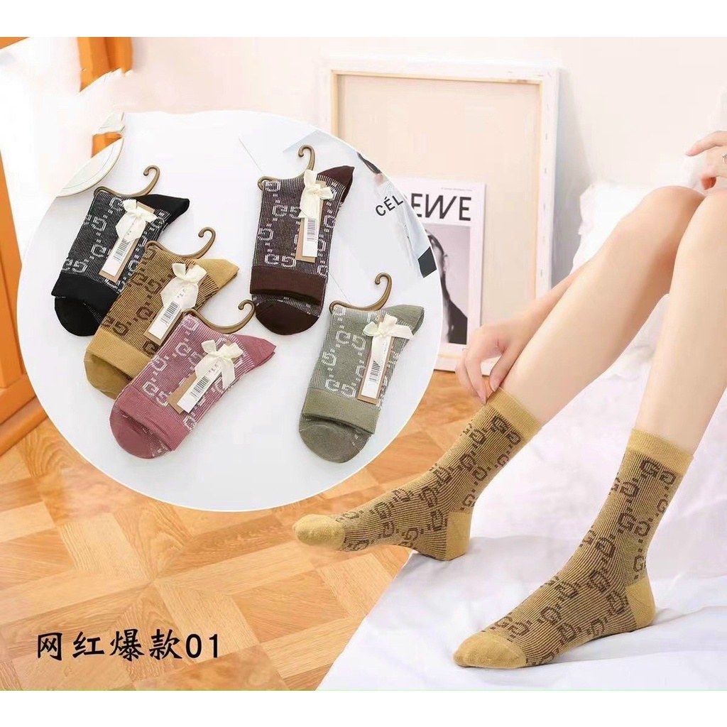 [COMBO 5 ĐÔI - 10 ĐÔI] Tất Vớ Nhún Cao Cổ Phong Cách Vintage Hàn Quốc chất len đẹp nhiều màu