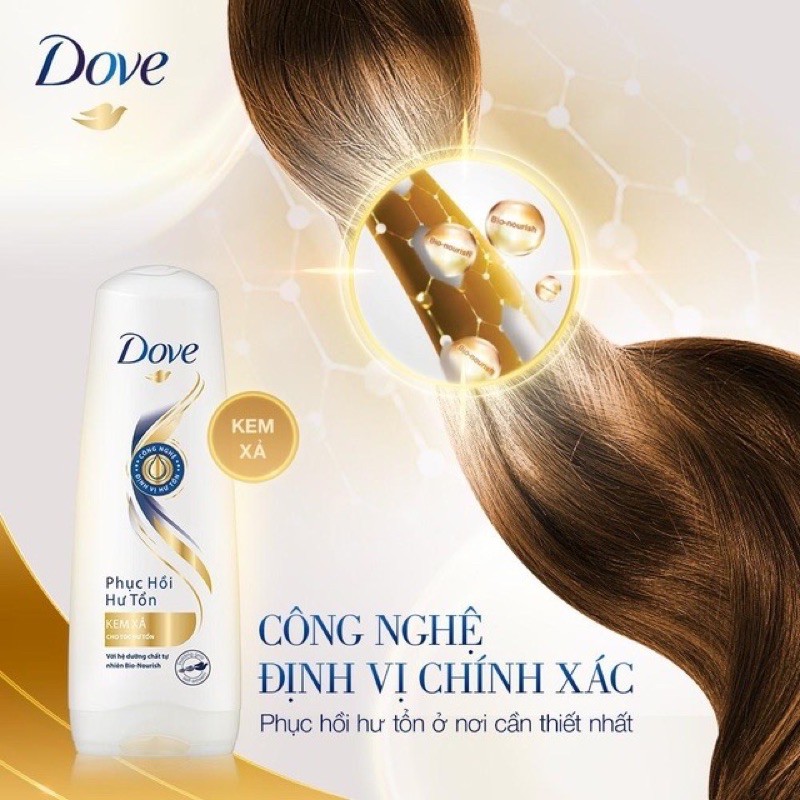 Bộ Sản Phẩm Dove  phục hồi hư tổn dầu gội 640g