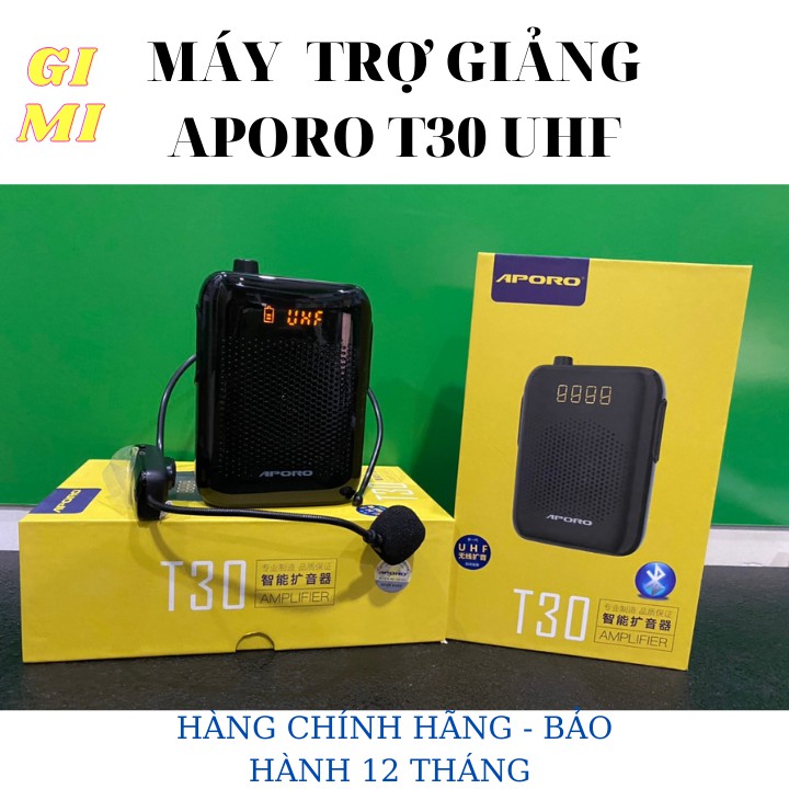 Máy trợ giảng không dây APORO T30 UHF kết nối Bluetooth 5.0 , công suất 20w