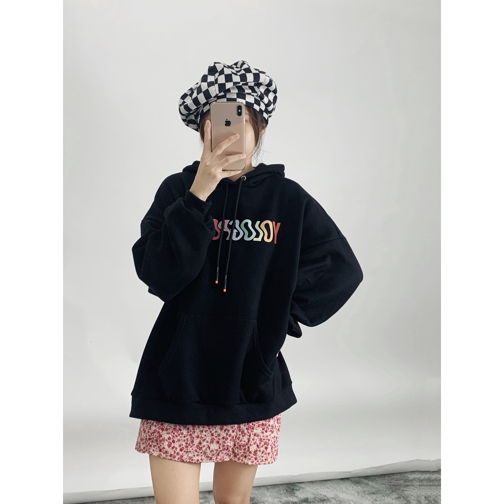 Áo khoác Hoodie ❄️ YOLOGPOWER ❄️ nỉ bông dày dặn Unisex nam nữ oversize form rộng Ulzzang Streetwear thu đông Hàn Quốc