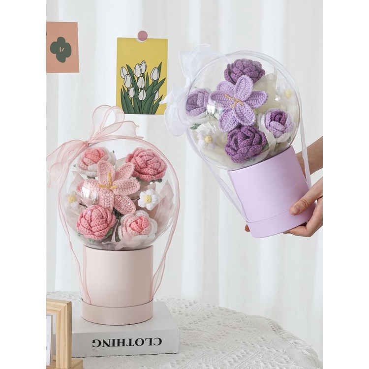 [diy] Bó Hoa Hồng Đan Tay Và Hoa Hướng Dương Dệt Kim Thủ Công Làm Quà Tặng Ngày Nhà Giáo#hoa len móc#đan len handmade#hoa len