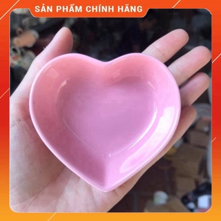 Chén sứ bát sứ bát đĩa decor bàn ăn dễ thương đựng nước chấm màu hồng