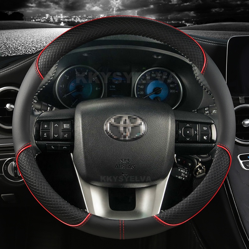 Bọc Vô Lăng Bằng Da Sợi Nhỏ Cho Xe Hơi Toyota Fortuner 2016-2019 2021 Hilux 2015-2019 2020 2022
