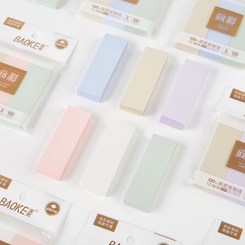xấp 100 tờ giấy ghi chú đánh dấu trang bookmark 4 màu tông pastel ngọt nhẹ xinh xắn