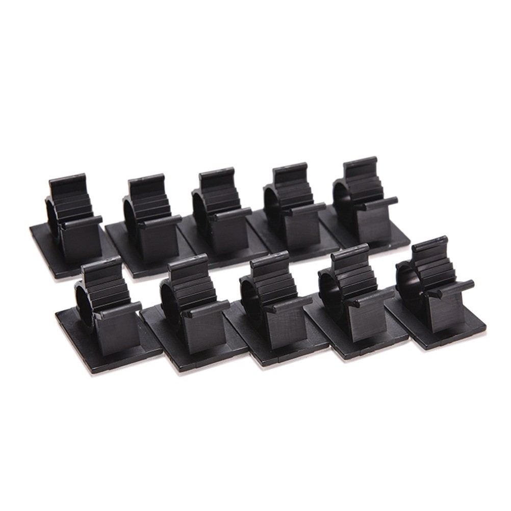 Set 10 Kẹp Nhựa Tự Dính Dây Cáp 13mm Giá Đỡ