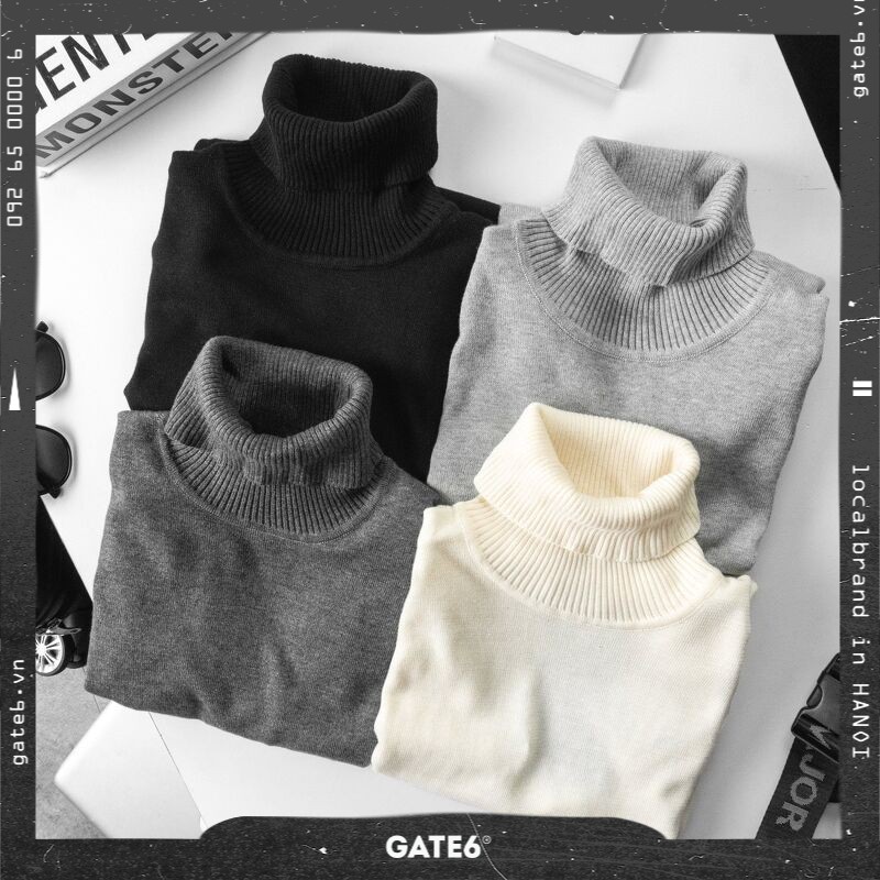 Áo Len cổ lọ Nam BT, vải co giãn form slimfit - dáng unisex GATE6 - #4588