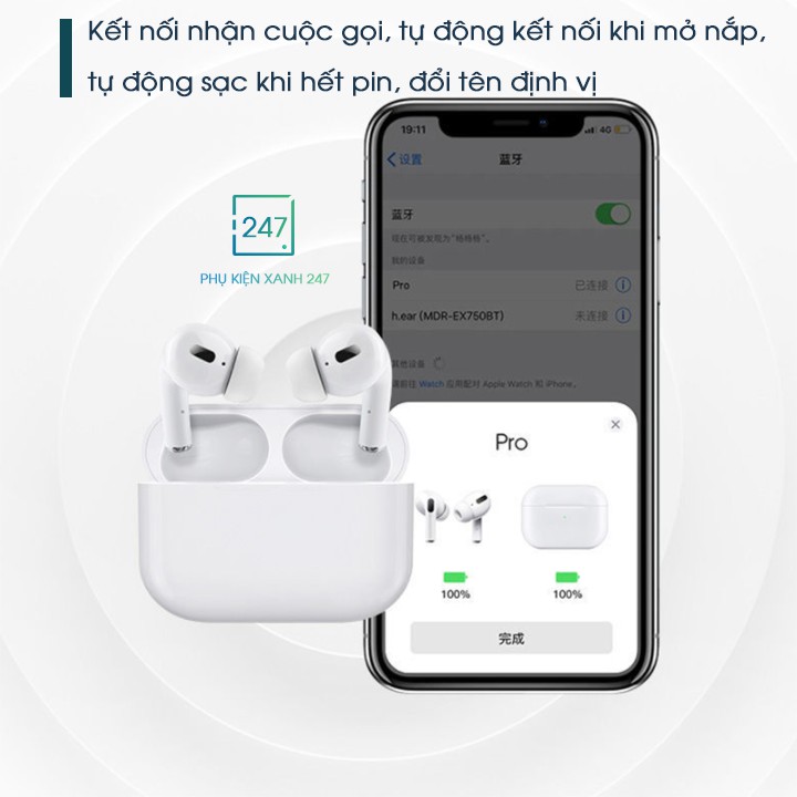 Tai nghe Bluetooth Không Dây⚡️𝐌𝐔𝐀 𝐍𝐇𝐈𝐄̂̀𝐔 𝐍𝐇𝐀̂́𝐓⚡️Tai nghe inpods Pro 5.0, Âm Thanh chất lương, 4h sử dụng