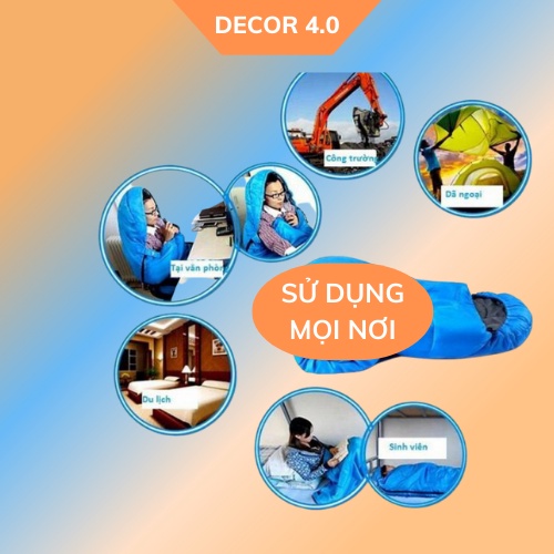 Túi ngủ văn phòng, Túi ngủ gấp gọn đi du lịch, đi phượt hay dã ngoại Decor 4.0
