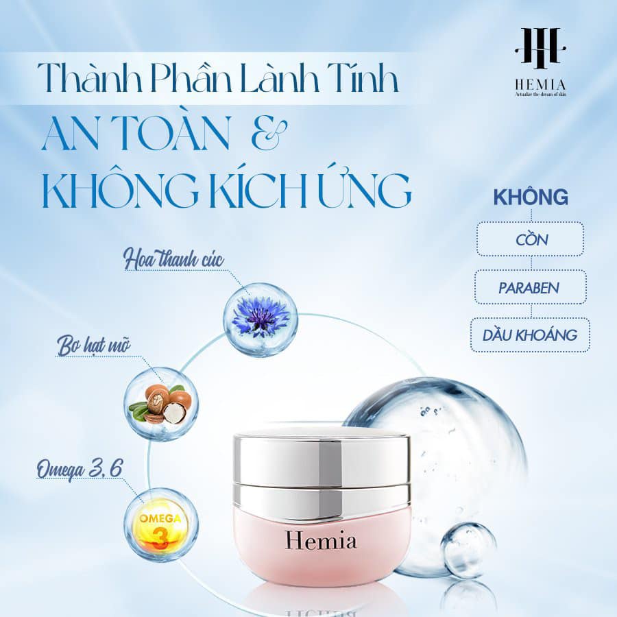 kem face hemia, kem face night cream hemia hàn quốc hộp 35gr