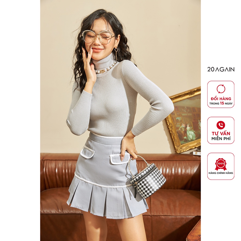 Áo len nữ ôm boby dài tay 20AGAIN, len lông thỏ co giãn, mềm mịn ALA0063 | BigBuy360 - bigbuy360.vn