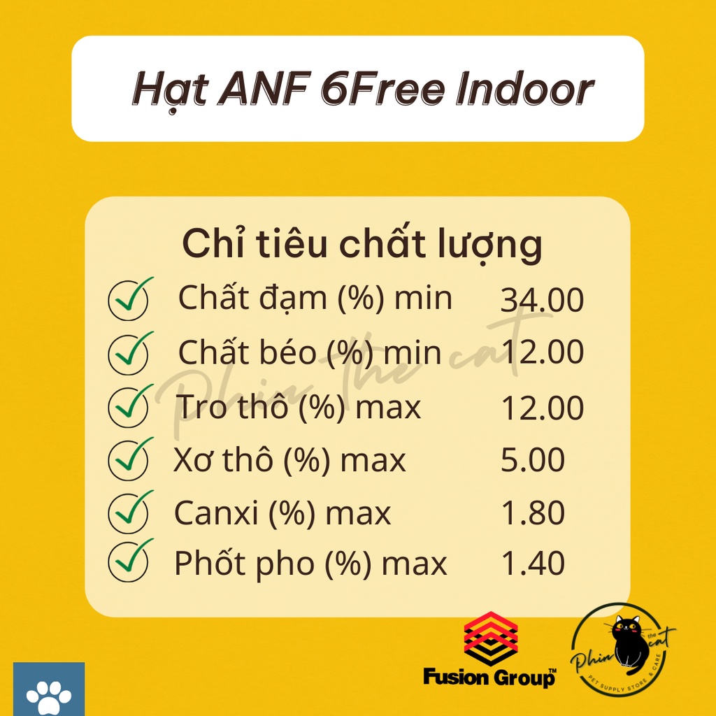 2kg - Hạt ANF 6Free Indoor cho mèo con và mèo trưởng thành – 10 gói 200gr | phinthecat