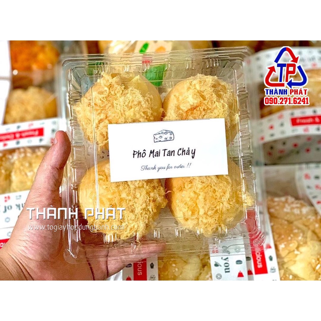100 Hộp H132 vuông dùng đựng bánh ngọt nhiều loại, bánh da lợn