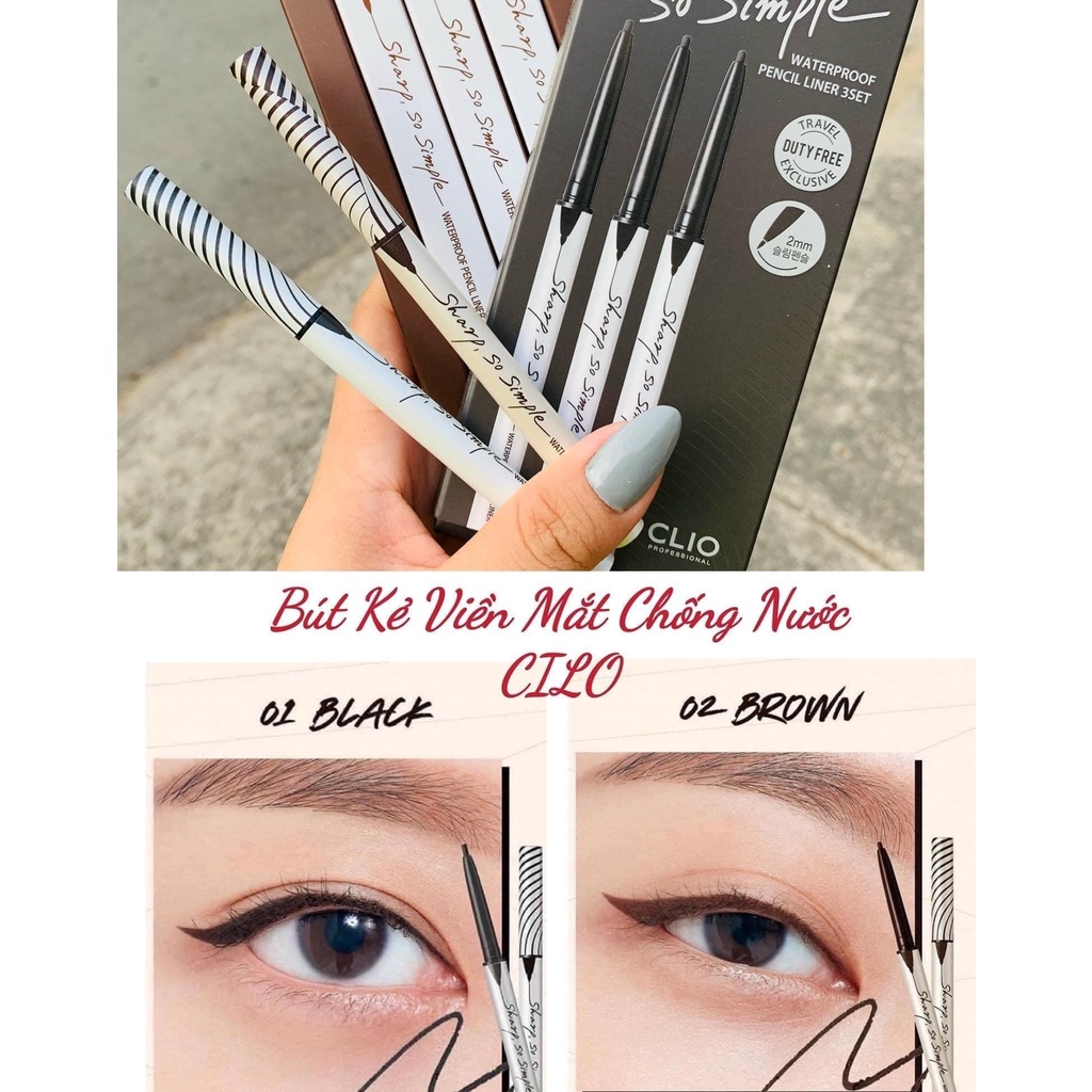 Chì kẻ mắt Clio Sharp So Simple Waterproof Pencil Liner