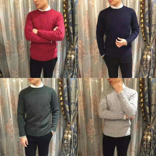 Áo len nam vặn thừng