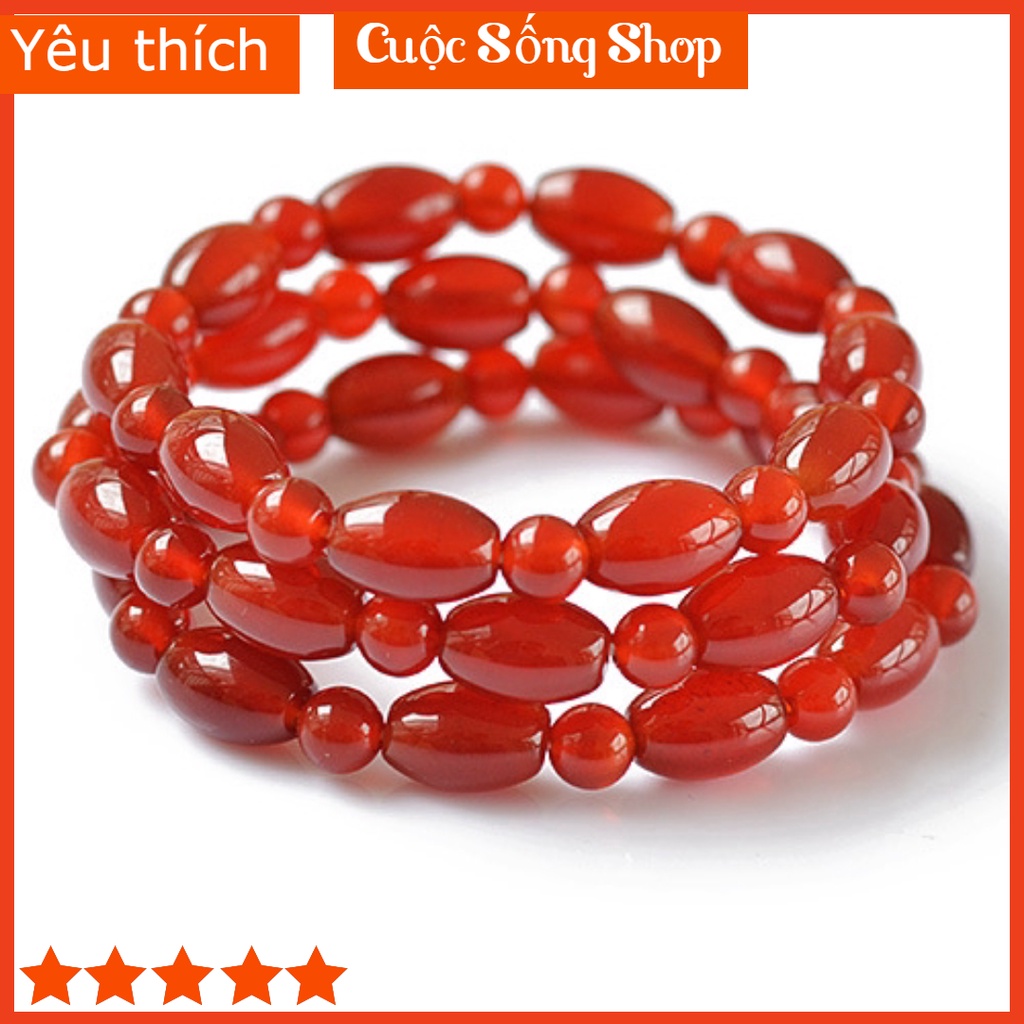 Vòng Tay Lu Đá Mã Não Đỏ Phong thủy D66 , Công Việc Thuận Lợi, May Mắn ,Bình An, Kích Thước 10mm.