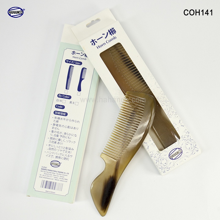 Lược sừng xuất Nhật (Size: M - 16cm) Lược chuôi vát tiện dụng (COH141)