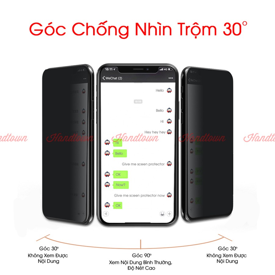 Kính cường lực Chống Nhìn Trộm 9H Dành Cho Nokia 6.1 Plus X6 Full Màn Hình Full Keo