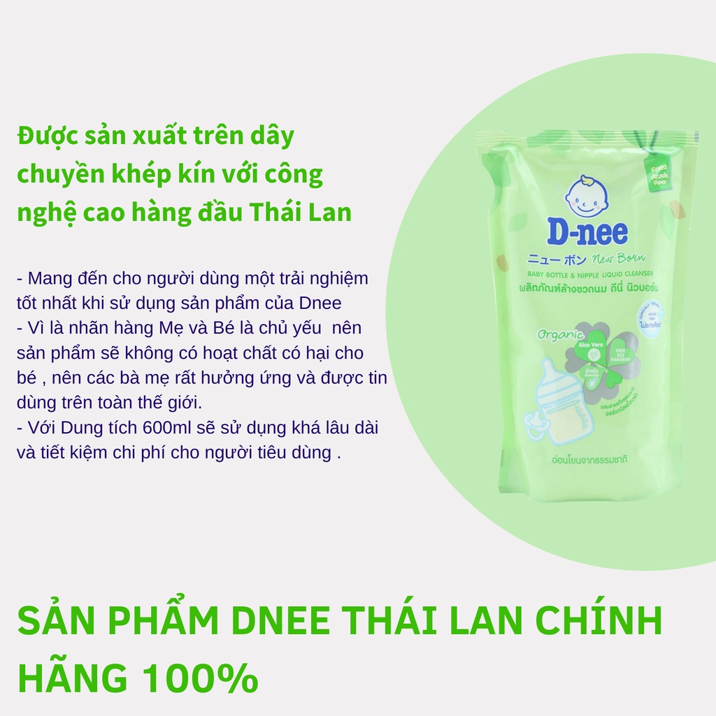 nước rửa bình sữa Dnee Organic 600ml ( chuẩn Thái Lan )